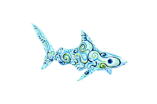 [SHARKDA22-S3-BL-C] Requin Dali - Bleu Ciel - 9 x 22 x 8 cm