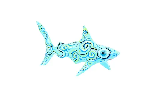 [SHARKDA22-S3-TU-C] Requin Dali - Turquoise - 9 x 22 x 8 cm