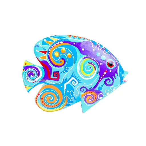 [FISHDA15-S3-BL-C] Poisson Dali - Bleu - 15 x 20 x 3 cm