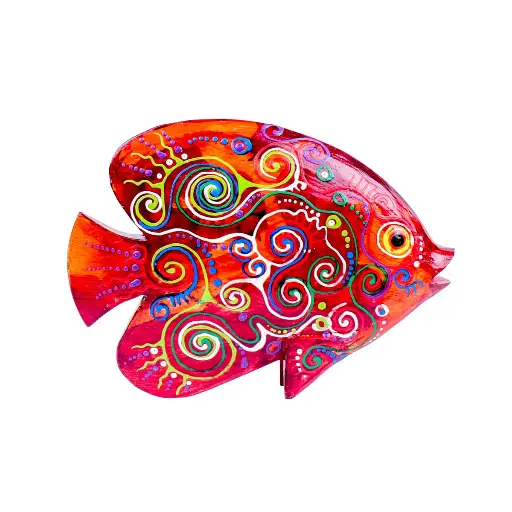 [FISHDA15-S3-BO-C] Poisson Dali - Bordeaux - 15 x 20 x 3 cm
