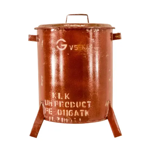 [BINUP50-02-C] Poubelle Upcycling - Rouge - 50 x 37 x 37 cm