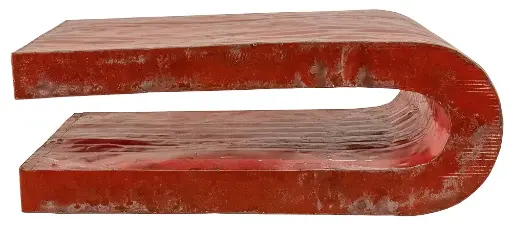 [TABLU80-02-C] Table Basse en U Upcycling - Rouge - 30 x 80 x 40 cm