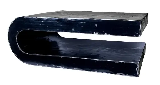 [TABLU80-04-C] Table Basse en U Upcycling - Noir - 30 x 80 x 40 cm