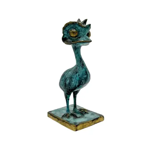 [FEBZ20-03-C] Funky Emu Bronze - Vert Antique - 20 x 8 x 10 cm