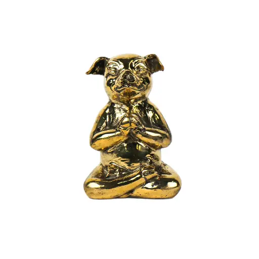 [PIGYOGBZ10-01-C] Cochon Yoga Bronze - Or - 10,5 x 7 x 6,5 cm