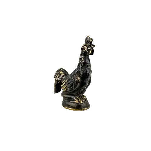 [COCBZ10-C] Coq Bronze - Noir & Or - 10 x 9 x 3,5 cm