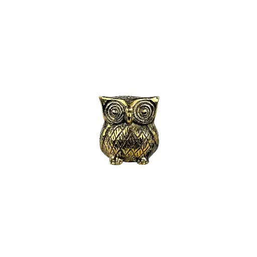 [OWLBZ6-C] Hibou Bronze - Or - 6 x 5 x 5 cm