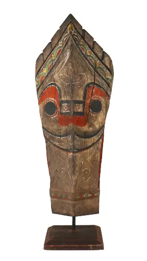 [2025-06-17-0002-A] Statue - Lion Batak sur Socle - 80 x 30 x 28 cm