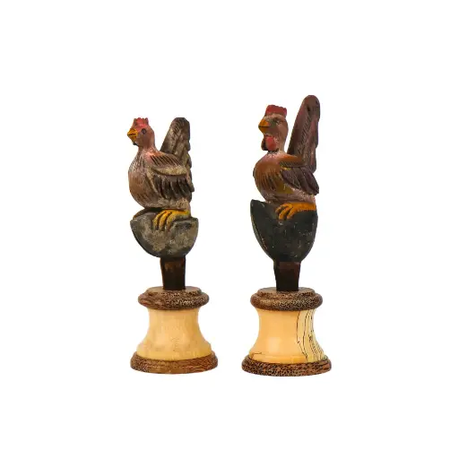 [2025-06-17-0013-A] Bouchons Cérémoniels - Coq & Poule - 19 x 6 x 6 cm