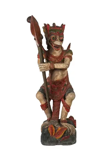 [2025-06-17-0021-A] Statue - Hanuman portant un Keris - 61 x 22 x 22 cm