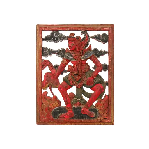 [2025-06-17-0022-A] Panneau Décoratif Sculpté - Brahma - 30 x 23 x 2 cm