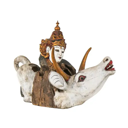 [2025-06-17-0023-A] Statue - Shiva & Lembu  - 35 x 34 x 52 cm