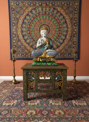 [2025-09-04-0012-A] Bouddha Peint - 52 x 33 x 20 cm