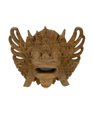 [2025-09-26-0035-A] Barong Sculpté à Suspendre - 18 x 22 x 9 cm