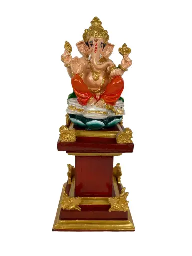 [2025-09-26-0062-A] Statue - Ganesh sur Socle - 34 x 14 x 14 cm
