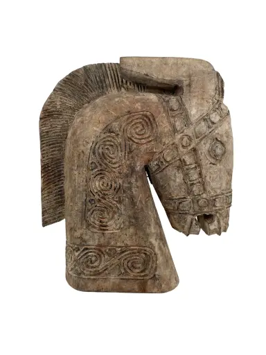 [2025-09-26-0081-A] Tête de Cheval Sculptée - 46 x 15 x 40 cm