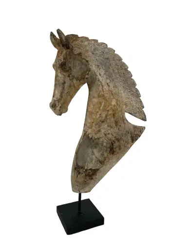 [2025-09-26-0083-A] Buste de Cheval sur Socle - 43 x 11 x 18 cm