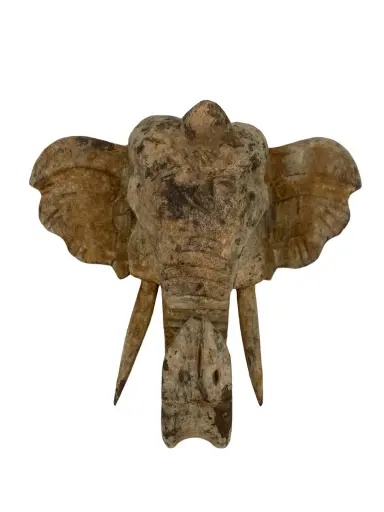 [2025-09-26-0084-A] Tête d'Éléphant à Suspendre - 20 x 21 x 8 cm