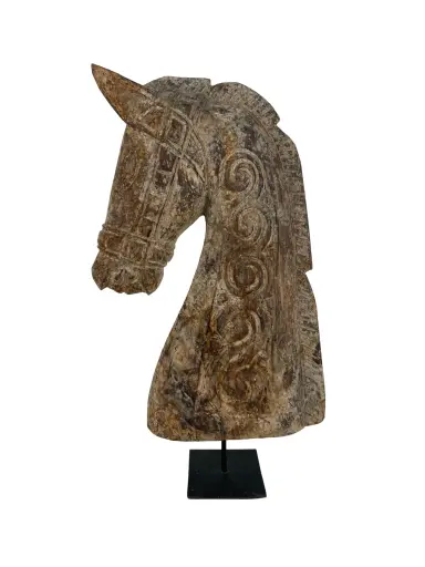 [2025-09-26-0086-A] Tête de Cheval sur Socle - 48 x 8 x 26 cm