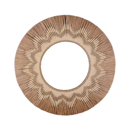 [2025-09-26-0177-A] Miroir en Rotin - 100 x 100 x 3 cm