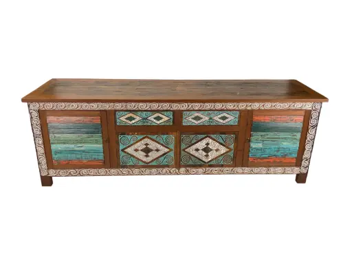 [2026-03-24-0020-A] Buffet sculpté - 4 portes, 2 tiroirs - 85 x 250 x 65 cm