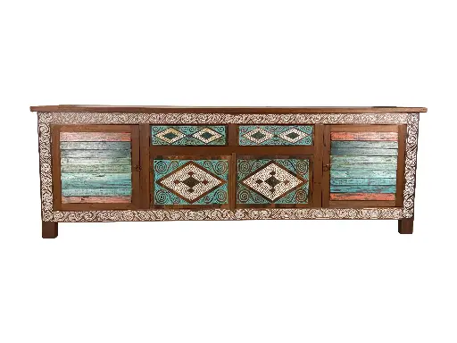 [2026-03-24-0020-A] Buffet sculpté - 4 portes, 2 tiroirs - 85 x 250 x 65 cm