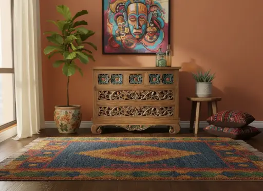 [2026-03-24-0021-A] Commode sculptée - 5 tiroirs - 87 x 110 x 45 cm